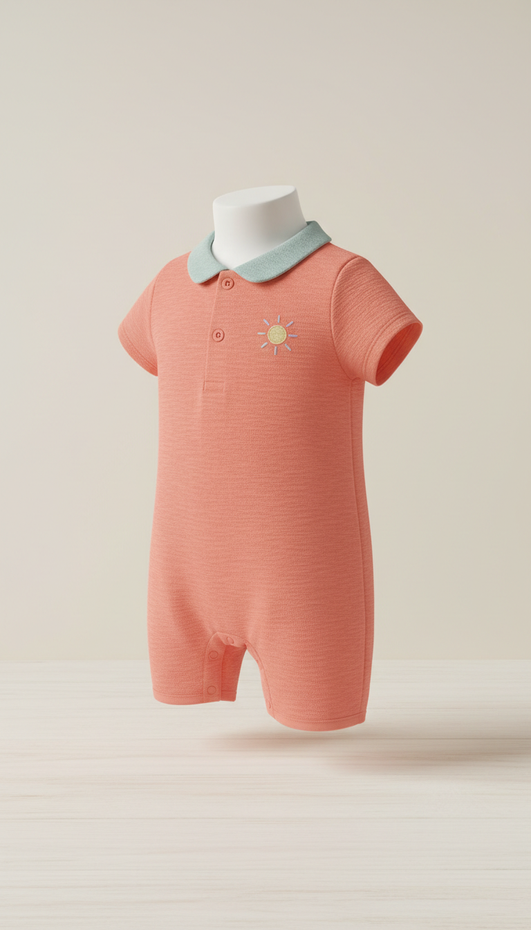 Sunset Coral Baby Romper
