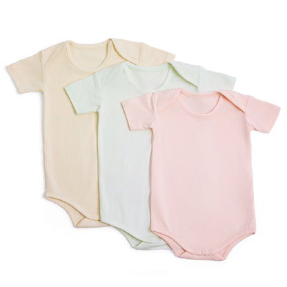 3 Pack Short Sleeve Bamboo Body Suit Multi