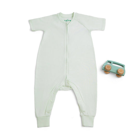 Short sleeve Bamboo Zipsuit - Fairest Jade