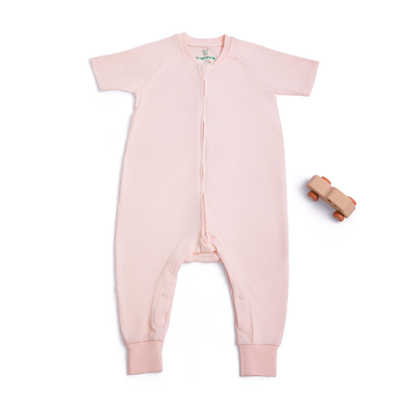 Short sleeve Bamboo Zipsuit - Soft Pink