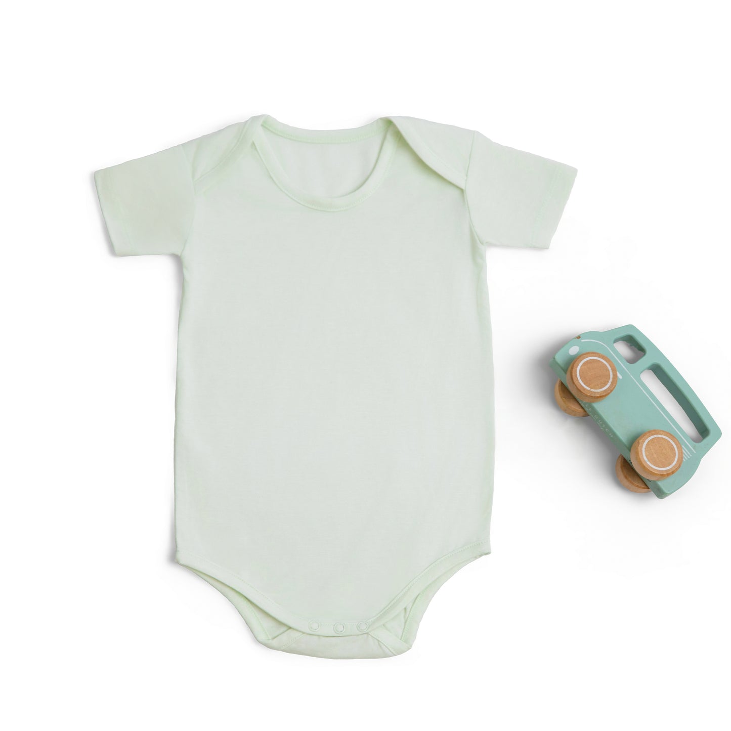 2 Pack Short Sleeve Bamboo Body Suit (Beige & Green)