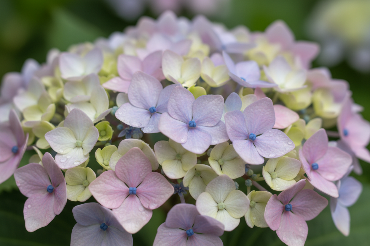 generate close look of hydrangea flower
